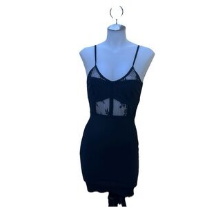 Windsor Black Mesh Detail Chemise